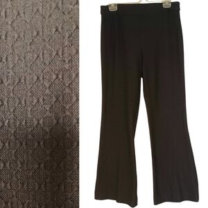 Theory Textured Flare Pull On Knit Stretch Pants Deep Brown Women's Sz 6